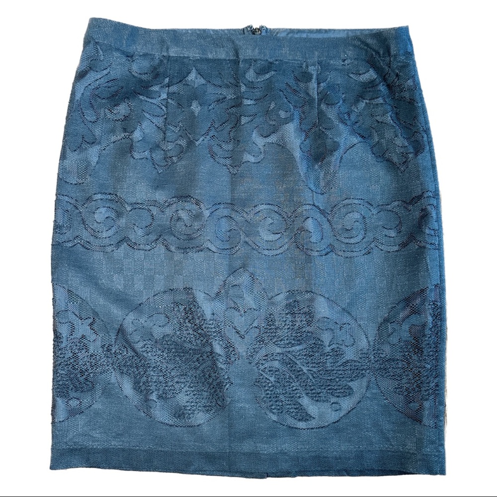Halogen Skirt with Lace Overlay